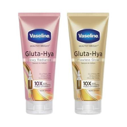 Vaseline Gluta-Hya Flawless Glow, 200ml Gluta-Hya Dewy Radiance, 200ml (pack of 2)