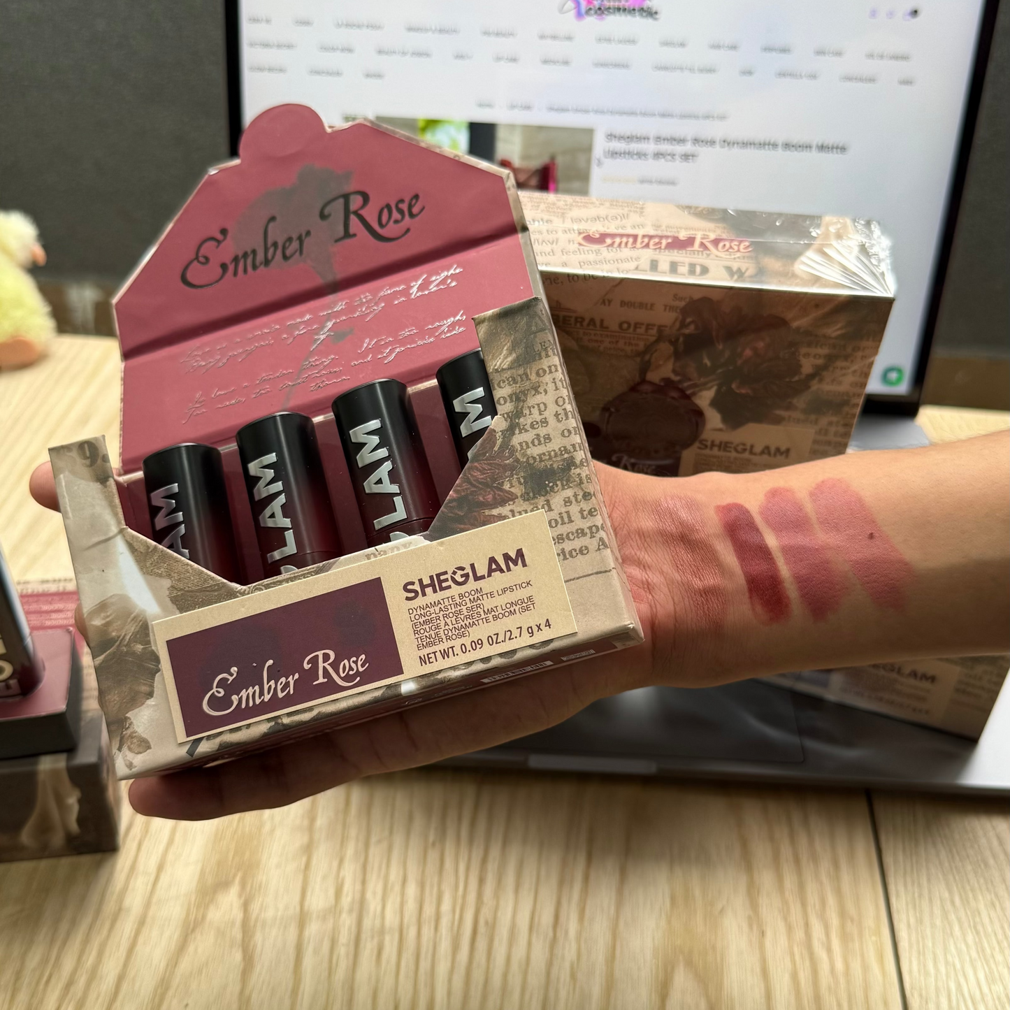 Sheglam Ember Rose Dynamatte Boom Matte Lipsticks 4PCS SET