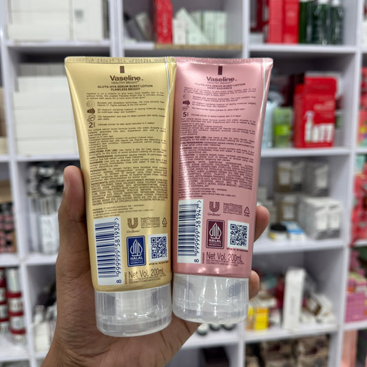 Vaseline Gluta-Hya Flawless Glow, 200ml Gluta-Hya Dewy Radiance, 200ml (pack of 2)